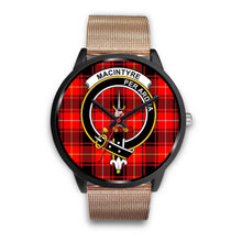 Load image into Gallery viewer, MacIntyre Modern Clans ,Brown Leather watch, leather steel watch, tartan watch, tartan watches, clan watch, scotland watch, merry christmas, cyber Monday, halloween, black Friday