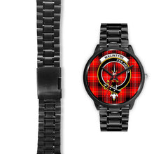 Load image into Gallery viewer, MacIntyre Modern Clans ,Black Leather watch, leather steel watch, tartan watch, tartan watches, clan watch, scotland watch, merry christmas, cyber Monday, halloween, black Friday