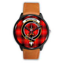 Load image into Gallery viewer, MacIntyre Modern Clans ,Pink Leather watch, leather steel watch, tartan watch, tartan watches, clan watch, scotland watch, merry christmas, cyber Monday, halloween, black Friday