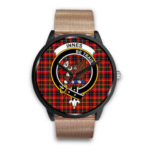 Load image into Gallery viewer, Innes Modern Clans ,Brown Leather watch, leather steel watch, tartan watch, tartan watches, clan watch, scotland watch, merry christmas, cyber Monday, halloween, black Friday