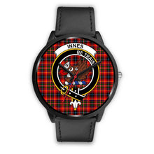 Load image into Gallery viewer, Innes Modern Clans ,Black Metal Mesh watch, leather steel watch, tartan watch, tartan watches, clan watch, scotland watch, merry christmas, cyber Monday, halloween, black Friday