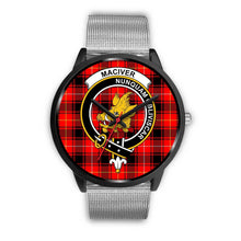 Load image into Gallery viewer, MacIver Clans ,Rose Gold Metal Link watch, leather steel watch, tartan watch, tartan watches, clan watch, scotland watch, merry christmas, cyber Monday, halloween, black Friday