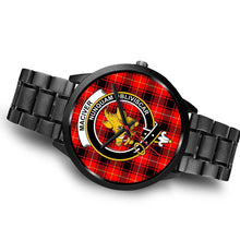 Load image into Gallery viewer, MacIver Clans ,Brown Leather watch, leather steel watch, tartan watch, tartan watches, clan watch, scotland watch, merry christmas, cyber Monday, halloween, black Friday