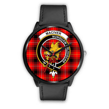 Load image into Gallery viewer, MacIver Clans ,Black Metal Mesh watch, leather steel watch, tartan watch, tartan watches, clan watch, scotland watch, merry christmas, cyber Monday, halloween, black Friday