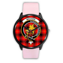 Load image into Gallery viewer, MacIver Clans ,Silver Metal Link watch, leather steel watch, tartan watch, tartan watches, clan watch, scotland watch, merry christmas, cyber Monday, halloween, black Friday