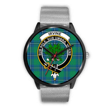 Load image into Gallery viewer, Irvine Ancient Clans ,Rose Gold Metal Link watch, leather steel watch, tartan watch, tartan watches, clan watch, scotland watch, merry christmas, cyber Monday, halloween, black Friday