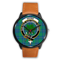 Load image into Gallery viewer, Irvine Ancient Clans ,Pink Leather watch, leather steel watch, tartan watch, tartan watches, clan watch, scotland watch, merry christmas, cyber Monday, halloween, black Friday