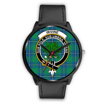 Load image into Gallery viewer, Irvine Ancient Clans ,Black Metal Mesh watch, leather steel watch, tartan watch, tartan watches, clan watch, scotland watch, merry christmas, cyber Monday, halloween, black Friday