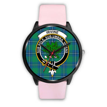 Load image into Gallery viewer, Irvine Ancient Clans ,Silver Metal Link watch, leather steel watch, tartan watch, tartan watches, clan watch, scotland watch, merry christmas, cyber Monday, halloween, black Friday
