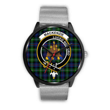 Load image into Gallery viewer, MacKenzie Modern Clans ,Rose Gold Metal Link watch, leather steel watch, tartan watch, tartan watches, clan watch, scotland watch, merry christmas, cyber Monday, halloween, black Friday