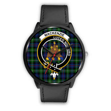 Load image into Gallery viewer, MacKenzie Modern Clans ,Black Metal Mesh watch, leather steel watch, tartan watch, tartan watches, clan watch, scotland watch, merry christmas, cyber Monday, halloween, black Friday