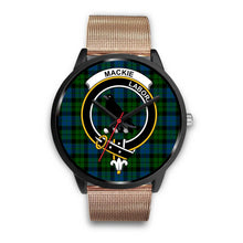 Load image into Gallery viewer, MacKie Clans ,Brown Leather watch, leather steel watch, tartan watch, tartan watches, clan watch, scotland watch, merry christmas, cyber Monday, halloween, black Friday