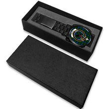 Load image into Gallery viewer, MacKie Clans ,White Leather watch, leather steel watch, tartan watch, tartan watches, clan watch, scotland watch, merry christmas, cyber Monday, halloween, black Friday