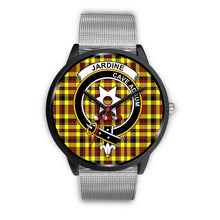 Load image into Gallery viewer, Jardine Clans ,Rose Gold Metal Link watch, leather steel watch, tartan watch, tartan watches, clan watch, scotland watch, merry christmas, cyber Monday, halloween, black Friday