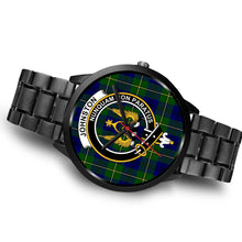 Load image into Gallery viewer, Johnstone Clans ,Brown Leather watch, leather steel watch, tartan watch, tartan watches, clan watch, scotland watch, merry christmas, cyber Monday, halloween, black Friday