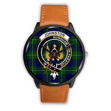 Load image into Gallery viewer, Johnstone Clans ,Pink Leather watch, leather steel watch, tartan watch, tartan watches, clan watch, scotland watch, merry christmas, cyber Monday, halloween, black Friday