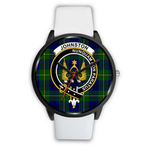 Load image into Gallery viewer, Johnstone Clans ,Silver Metal Mesh watch, leather steel watch, tartan watch, tartan watches, clan watch, scotland watch, merry christmas, cyber Monday, halloween, black Friday