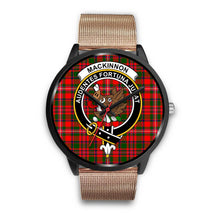 Load image into Gallery viewer, MacKinnon Modern Clans ,Brown Leather watch, leather steel watch, tartan watch, tartan watches, clan watch, scotland watch, merry christmas, cyber Monday, halloween, black Friday