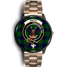 Load image into Gallery viewer, Keith Modern Clans ,Black Leather watch, leather steel watch, tartan watch, tartan watches, clan watch, scotland watch, merry christmas, cyber Monday, halloween, black Friday