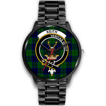 Load image into Gallery viewer, Keith Modern Clans ,Black Metal Link watch, leather steel watch, tartan watch, tartan watches, clan watch, scotland watch, merry christmas, cyber Monday, halloween, black Friday