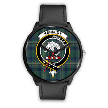Load image into Gallery viewer, Kennedy Modern Clans ,Black Metal Mesh watch, leather steel watch, tartan watch, tartan watches, clan watch, scotland watch, merry christmas, cyber Monday, halloween, black Friday