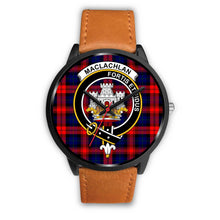 Load image into Gallery viewer, MacLachlan Modern Clans ,Pink Leather watch, leather steel watch, tartan watch, tartan watches, clan watch, scotland watch, merry christmas, cyber Monday, halloween, black Friday