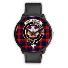 Load image into Gallery viewer, MacLachlan Modern Clans ,Black Metal Mesh watch, leather steel watch, tartan watch, tartan watches, clan watch, scotland watch, merry christmas, cyber Monday, halloween, black Friday