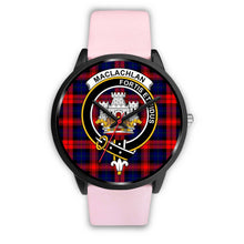 Load image into Gallery viewer, MacLachlan Modern Clans ,Silver Metal Link watch, leather steel watch, tartan watch, tartan watches, clan watch, scotland watch, merry christmas, cyber Monday, halloween, black Friday