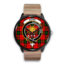 Load image into Gallery viewer, Kerr Modern Clans ,Black Metal Link watch, leather steel watch, tartan watch, tartan watches, clan watch, scotland watch, merry christmas, cyber Monday, halloween, black Friday