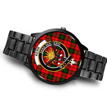 Load image into Gallery viewer, Kerr Modern Clans ,Black Metal Link watch, leather steel watch, tartan watch, tartan watches, clan watch, scotland watch, merry christmas, cyber Monday, halloween, black Friday