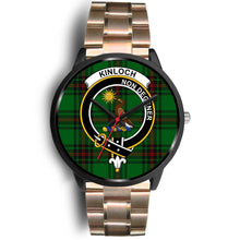 Load image into Gallery viewer, Kinloch Clans ,Black Leather watch, leather steel watch, tartan watch, tartan watches, clan watch, scotland watch, merry christmas, cyber Monday, halloween, black Friday
