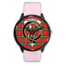 Load image into Gallery viewer, MacLaine Of Loch Buie Clans ,Silver Metal Link watch, leather steel watch, tartan watch, tartan watches, clan watch, scotland watch, merry christmas, cyber Monday, halloween, black Friday