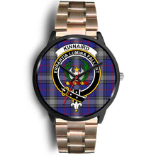 Load image into Gallery viewer, Kinnaird Clans ,Black Leather watch, leather steel watch, tartan watch, tartan watches, clan watch, scotland watch, merry christmas, cyber Monday, halloween, black Friday