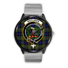 Load image into Gallery viewer, MacLaren Modern Clans ,Rose Gold Metal Link watch, leather steel watch, tartan watch, tartan watches, clan watch, scotland watch, merry christmas, cyber Monday, halloween, black Friday