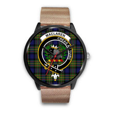 Load image into Gallery viewer, MacLaren Modern Clans ,Brown Leather watch, leather steel watch, tartan watch, tartan watches, clan watch, scotland watch, merry christmas, cyber Monday, halloween, black Friday