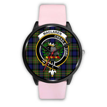 Load image into Gallery viewer, MacLaren Modern Clans ,Silver Metal Link watch, leather steel watch, tartan watch, tartan watches, clan watch, scotland watch, merry christmas, cyber Monday, halloween, black Friday