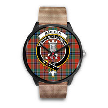 Load image into Gallery viewer, MacLean Of Duart Ancient Clans ,Brown Leather watch, leather steel watch, tartan watch, tartan watches, clan watch, scotland watch, merry christmas, cyber Monday, halloween, black Friday