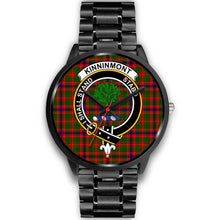 Load image into Gallery viewer, Kinninmont Clans ,Black Metal Link watch, leather steel watch, tartan watch, tartan watches, clan watch, scotland watch, merry christmas, cyber Monday, halloween, black Friday