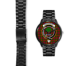 Load image into Gallery viewer, Kinninmont Clans ,Black Leather watch, leather steel watch, tartan watch, tartan watches, clan watch, scotland watch, merry christmas, cyber Monday, halloween, black Friday