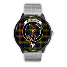 Load image into Gallery viewer, MacLellan Modern Clans ,Rose Gold Metal Link watch, leather steel watch, tartan watch, tartan watches, clan watch, scotland watch, merry christmas, cyber Monday, halloween, black Friday