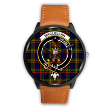Load image into Gallery viewer, MacLellan Modern Clans ,Pink Leather watch, leather steel watch, tartan watch, tartan watches, clan watch, scotland watch, merry christmas, cyber Monday, halloween, black Friday