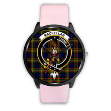 Load image into Gallery viewer, MacLellan Modern Clans ,Silver Metal Link watch, leather steel watch, tartan watch, tartan watches, clan watch, scotland watch, merry christmas, cyber Monday, halloween, black Friday
