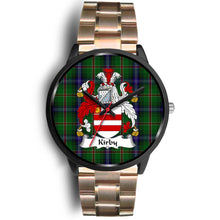 Load image into Gallery viewer, Kirby Clans ,Brown Leather watch, leather steel watch, tartan watch, tartan watches, clan watch, scotland watch, merry christmas, cyber Monday, halloween, black Friday