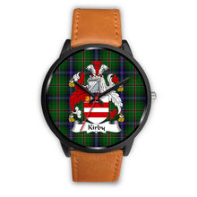 Load image into Gallery viewer, Kirby Clans ,Pink Leather watch, leather steel watch, tartan watch, tartan watches, clan watch, scotland watch, merry christmas, cyber Monday, halloween, black Friday