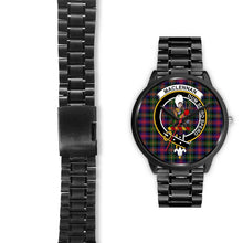 Load image into Gallery viewer, MacLennan Large Clans ,Brown Leather watch, leather steel watch, tartan watch, tartan watches, clan watch, scotland watch, merry christmas, cyber Monday, halloween, black Friday