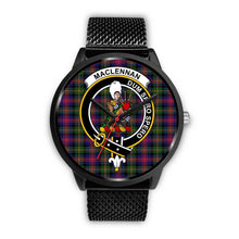 Load image into Gallery viewer, MacLennan Large Clans ,Silver Metal Link watch, leather steel watch, tartan watch, tartan watches, clan watch, scotland watch, merry christmas, cyber Monday, halloween, black Friday