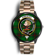 Load image into Gallery viewer, Kirkcaldy Clans ,Brown Leather watch, leather steel watch, tartan watch, tartan watches, clan watch, scotland watch, merry christmas, cyber Monday, halloween, black Friday