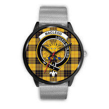Load image into Gallery viewer, MacLeod Of Lewis Ancient Clans ,Rose Gold Metal Link watch, leather steel watch, tartan watch, tartan watches, clan watch, scotland watch, merry christmas, cyber Monday, halloween, black Friday