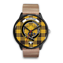 Load image into Gallery viewer, MacLeod Of Lewis Ancient Clans ,Brown Leather watch, leather steel watch, tartan watch, tartan watches, clan watch, scotland watch, merry christmas, cyber Monday, halloween, black Friday