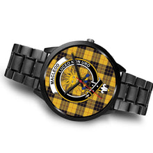 Load image into Gallery viewer, MacLeod Of Lewis Ancient Clans ,Brown Leather watch, leather steel watch, tartan watch, tartan watches, clan watch, scotland watch, merry christmas, cyber Monday, halloween, black Friday
